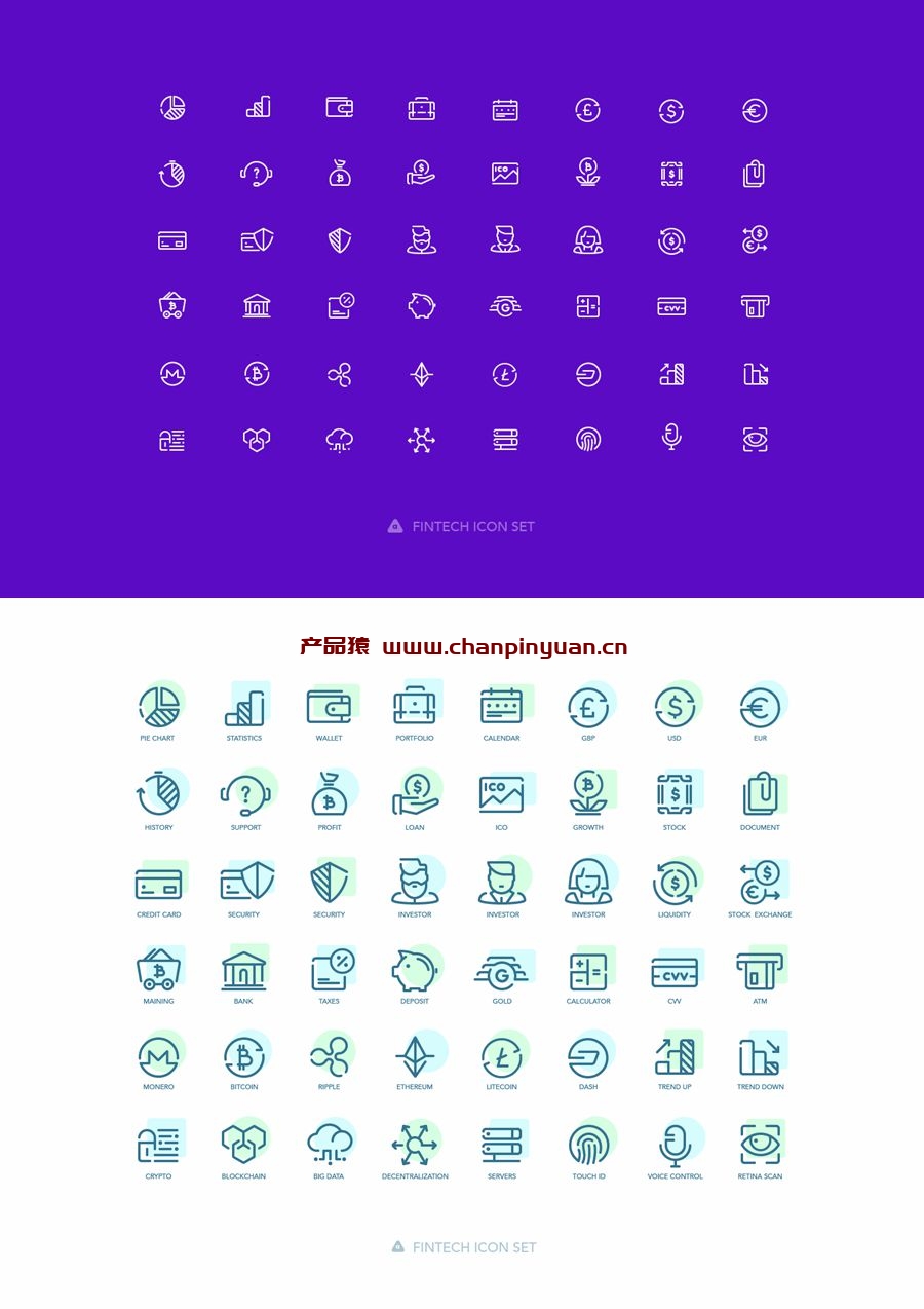 48个免费金融科技类矢量图标素材
