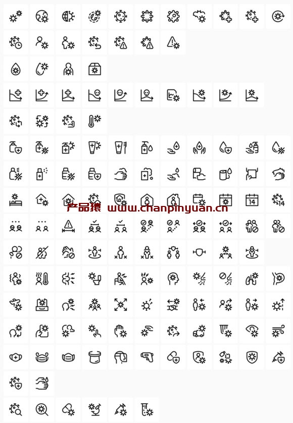 140个防治新冠病毒医疗类矢量图标素材