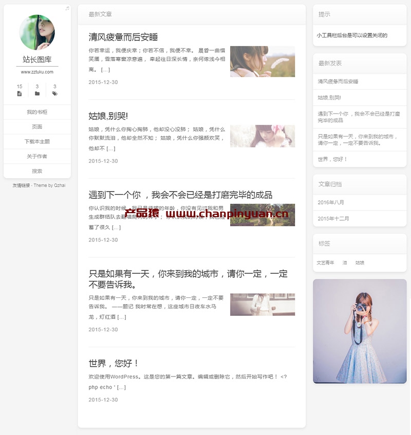 WordPress No.7 – 极简博客主题分享