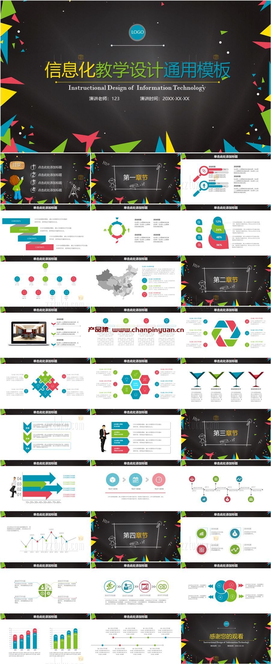 信息化教学设计课件通用PPT模板下载