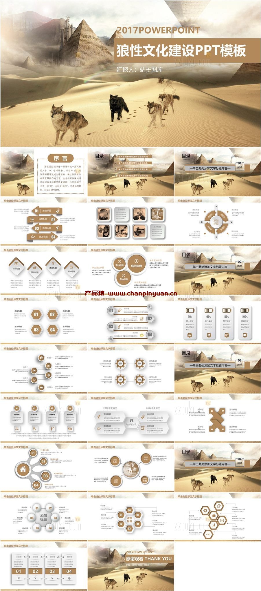 狼性企业文化建设PPT模板