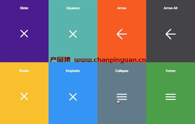 CSS3汉堡包图标变形动画按钮