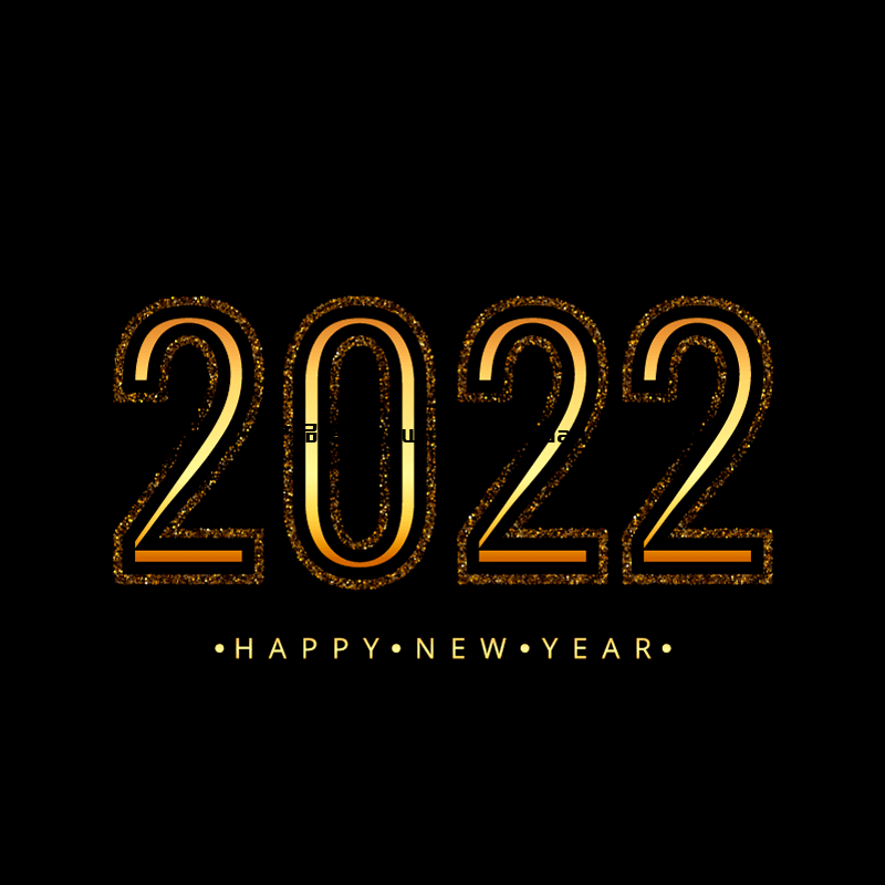 创意金色数字设计2022新年快乐矢量素材