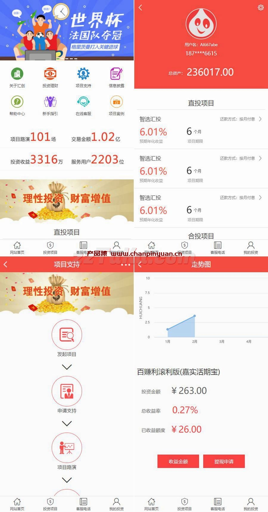 金融理财投资项目公司手机模板