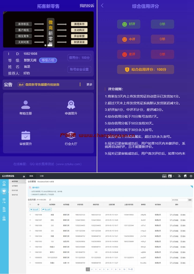 产品营销推广神器、微商新零售平台源码/Thinkphp内核开发