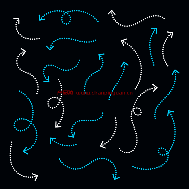 手绘涂鸦风格点状箭头矢量素材(EPS)