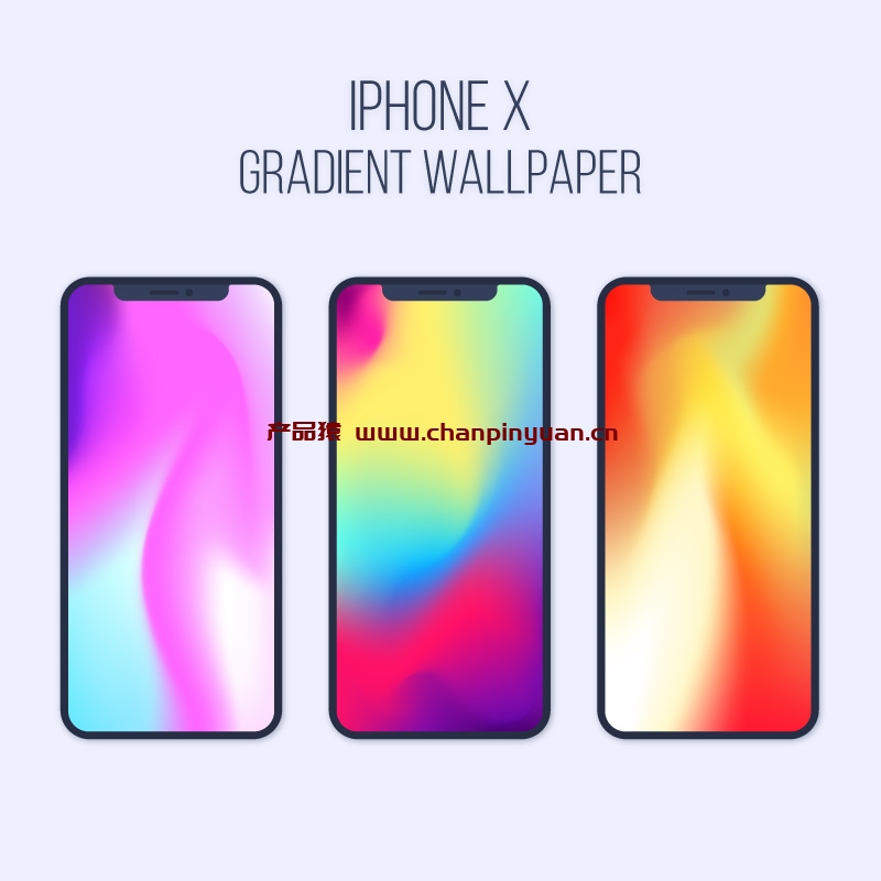渐变壁纸的iPhone X矢量素材