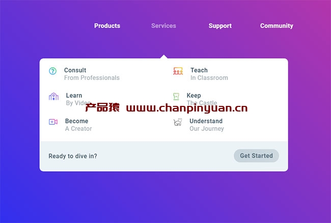 CSS3悬停导航交替下拉特效