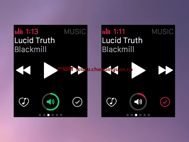 Apple Watch播放器界面sketch模板